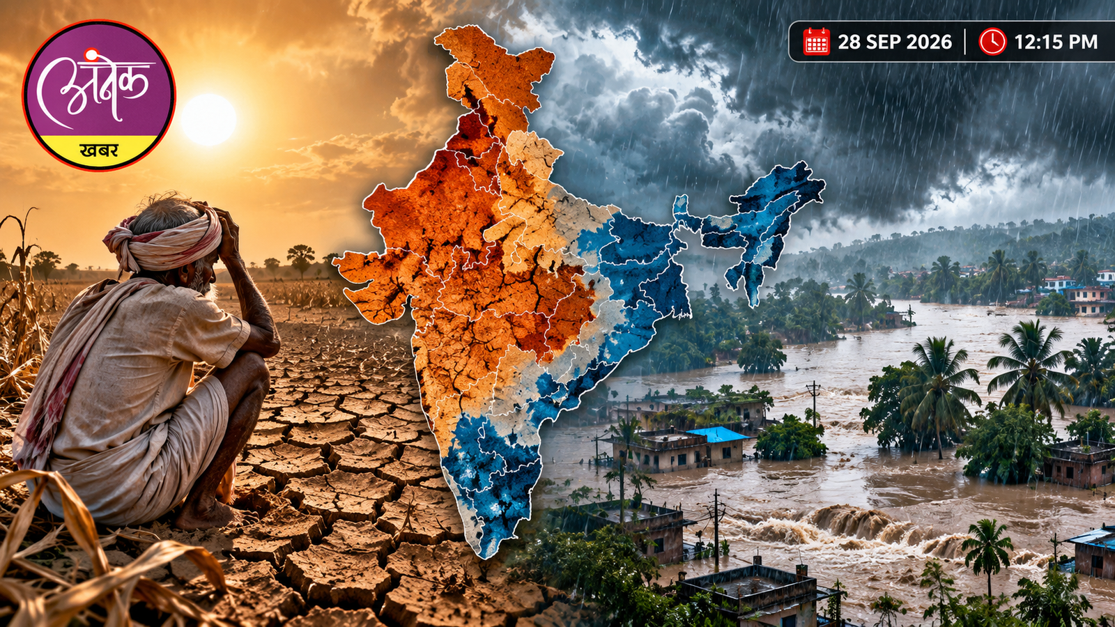 मानसून विदा: 51% भारत में सूखे जैसे हालात